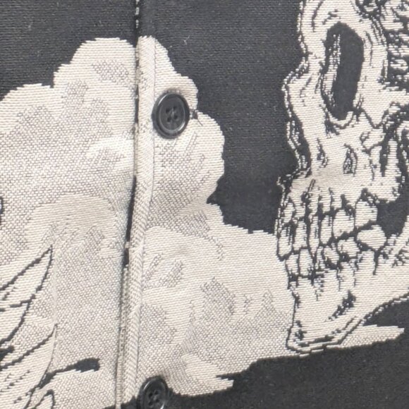 Rebel Vengeance Woven Mens Size S Skull Tapestry Shirt Jacket NWT - Picture 4 of 11